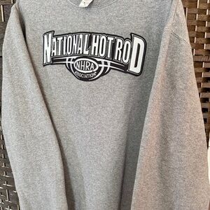 NHRA National Hot Rod Association Sweatshirt XL Gray Embroidered Logo
